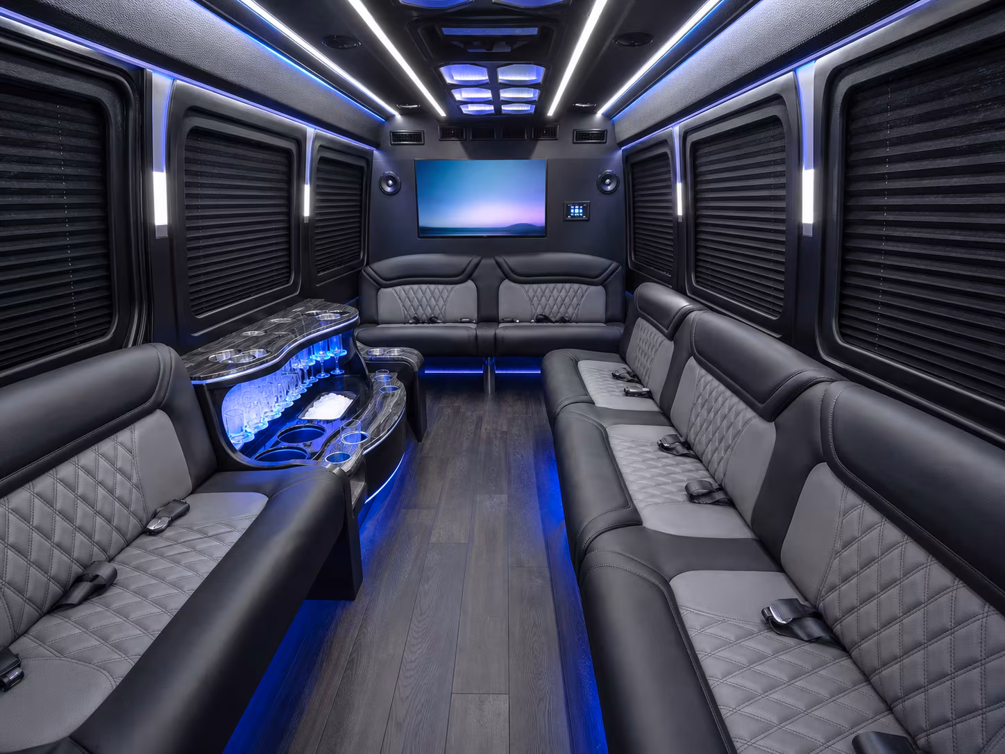 Las Vegas Airport Shuttle & Transportation party bus exterior