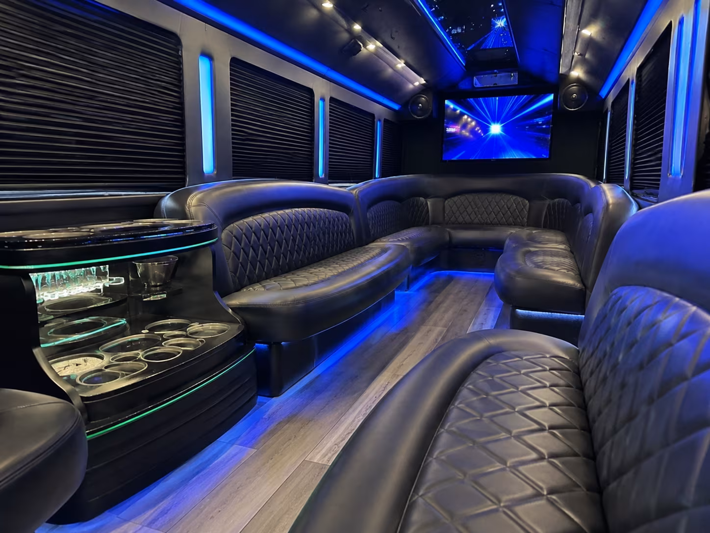 Las Vegas Birthday, Sweet 16, & Quinceañera Transportation party bus interior