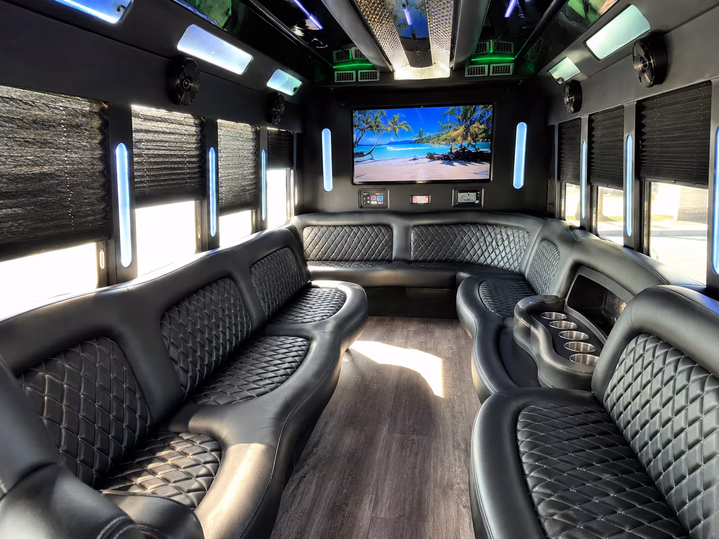 Las Vegas Wedding Transportation party bus interior